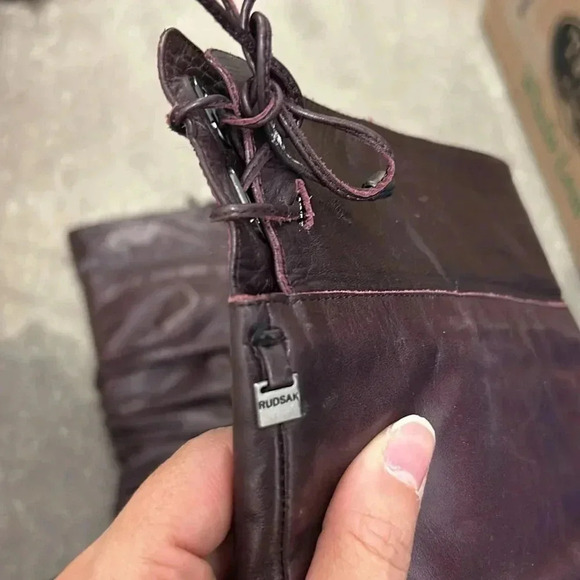 Rudsak purple leather knee high kitten heels pointy  toe shoes - Picture 3 of 8